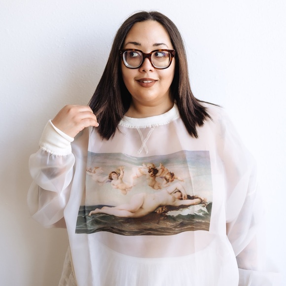 Selkie Tops - Selkie THE GHOSTED SWEATER IN OATMILK